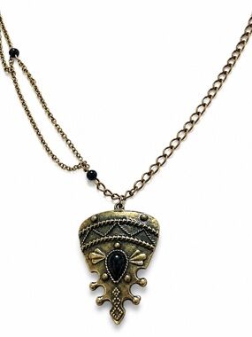 Asymmetrical Boho Tribal Necklace, Antique Bronze Statement Pendant